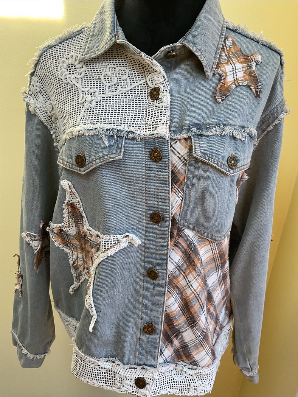 New POL Patchwork Denim Jacket - Picture 2 of 4